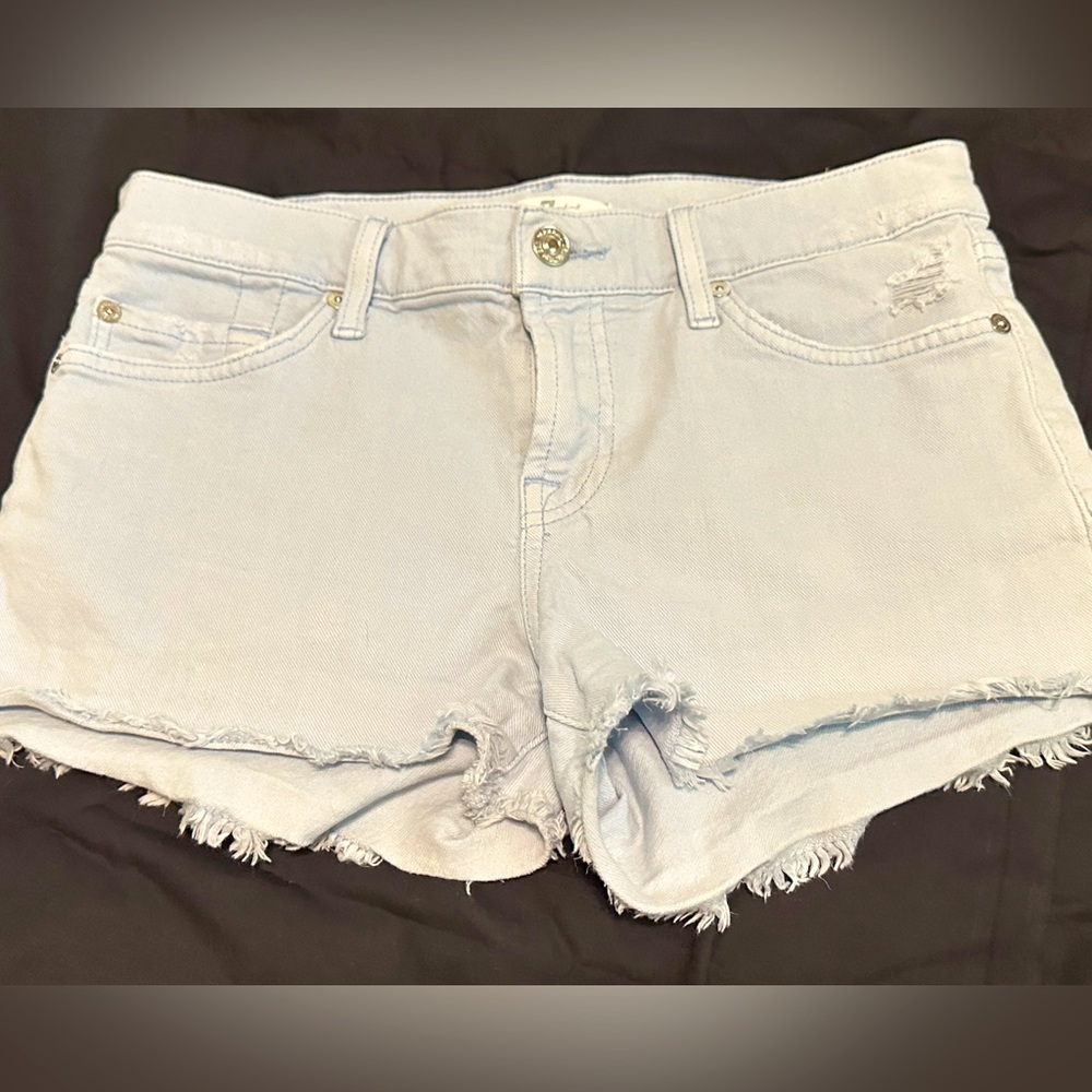 7 for all mankind light blue shorts